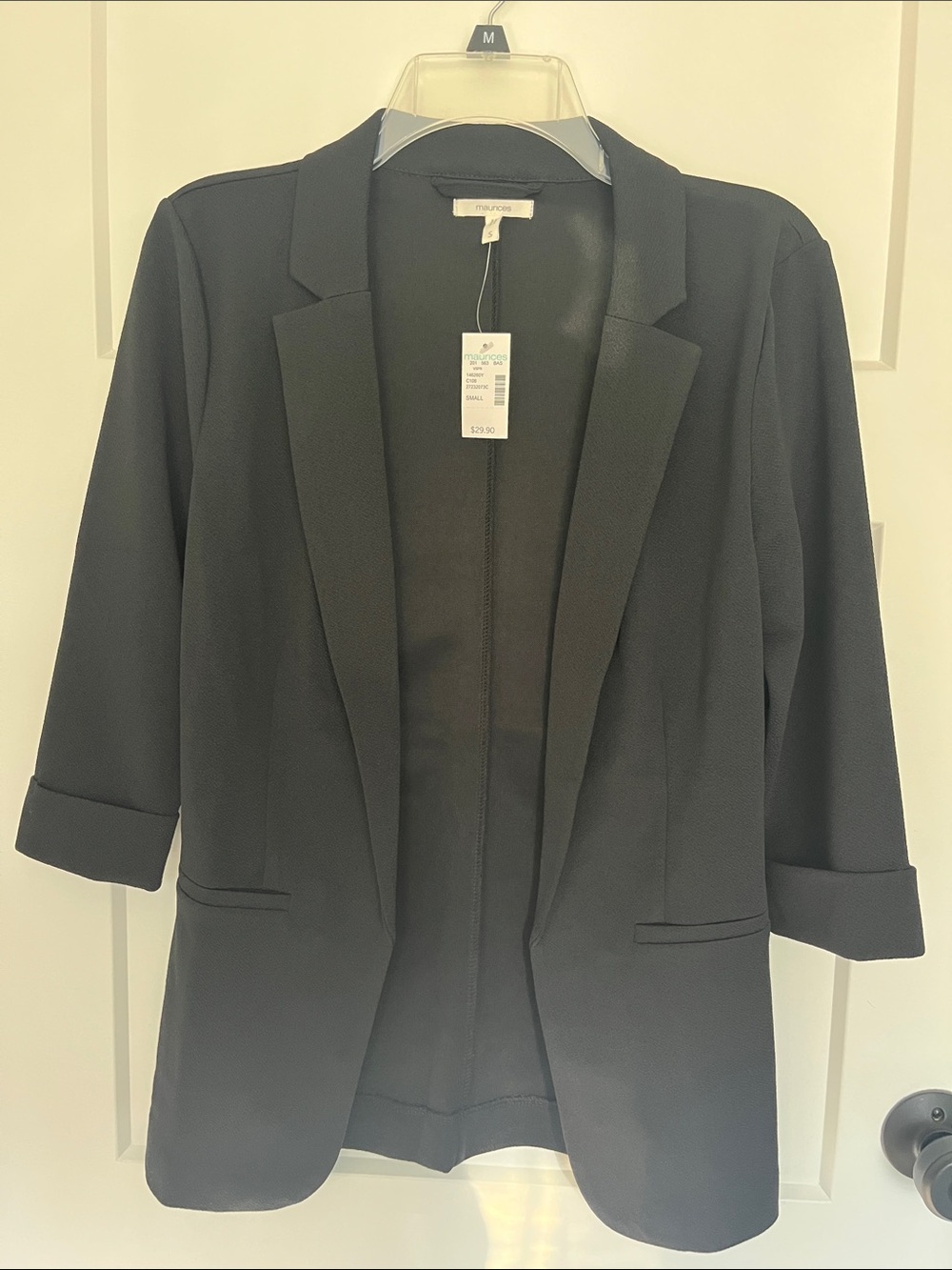Maurices Black Open-Front Blazer with Rolled Cuffs